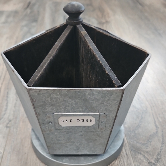 Rae Dunn Other - Rae Dunn Hexagonal Galvanized Gray Metal Organizer